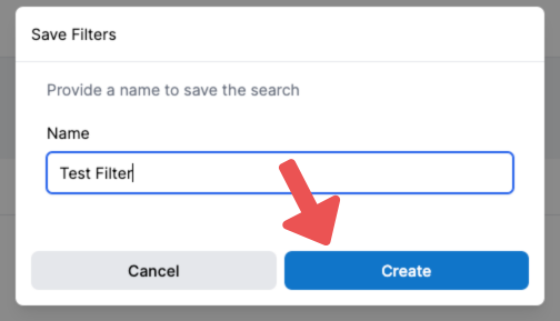 Calls Table Create Save Filter