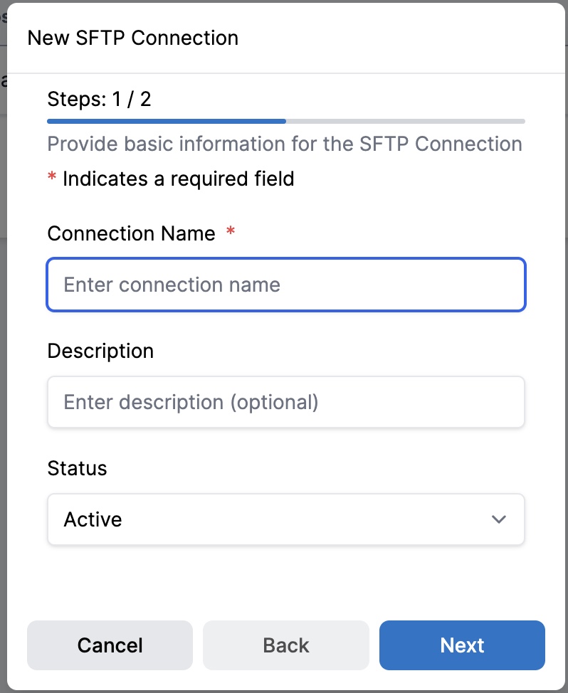 SFTP Configuration Form