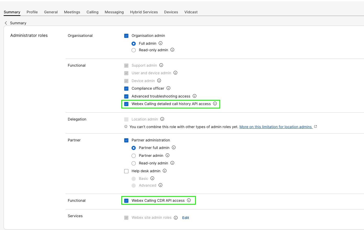 Webex CDR Reporting API